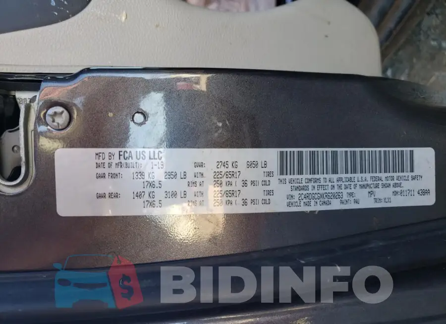2C4RDGCGXKR620263 Photo# 13