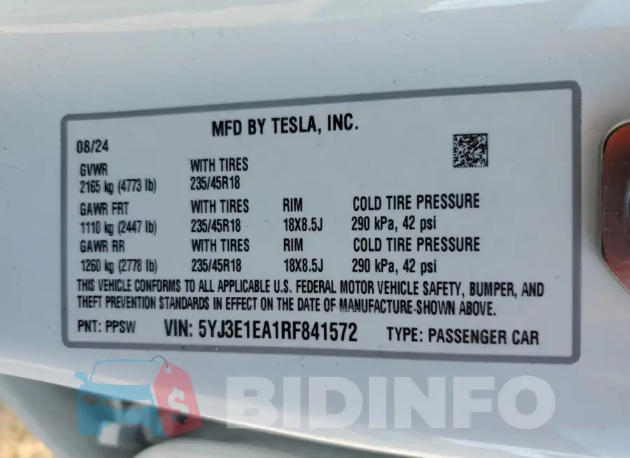 5YJ3E1EA1RF841572 Photo# 13