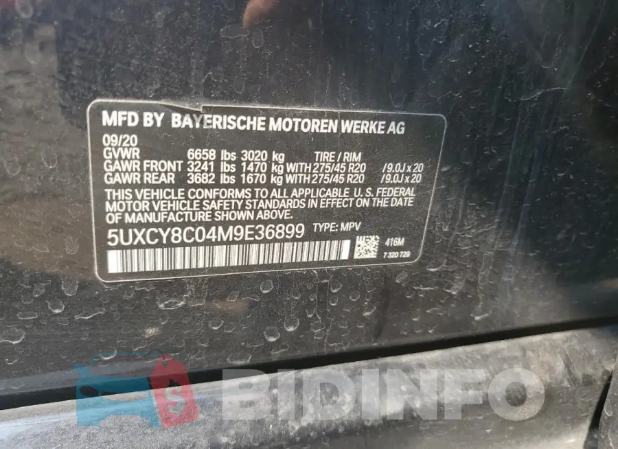 5UXCY8C04M9E36899 Photo# 13