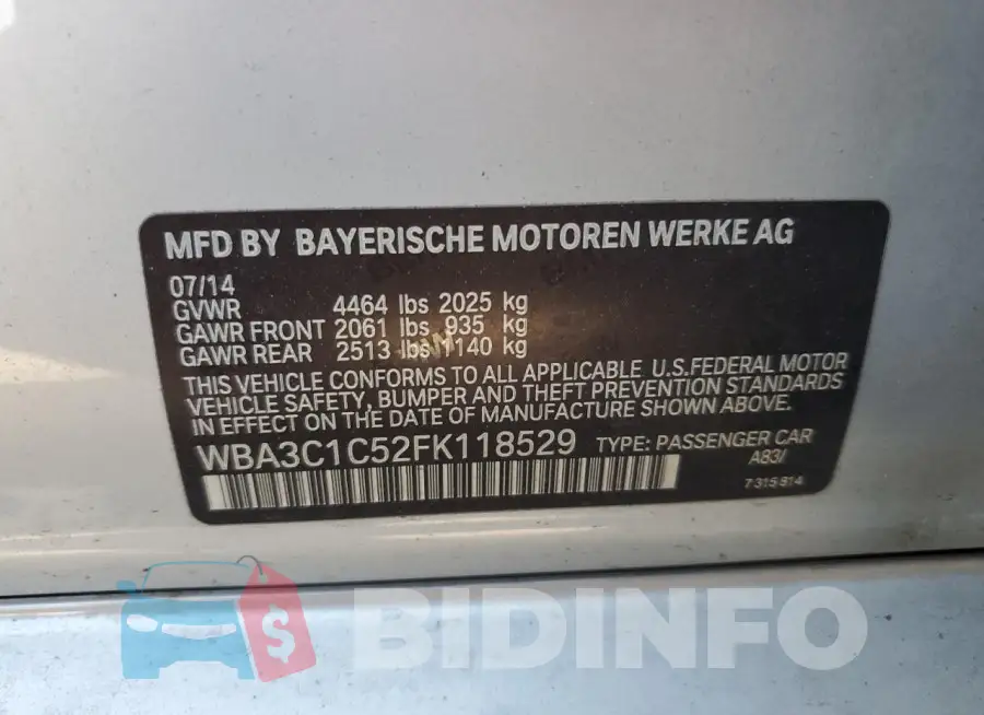 WBA3C1C52FK118529 Photo# 12
