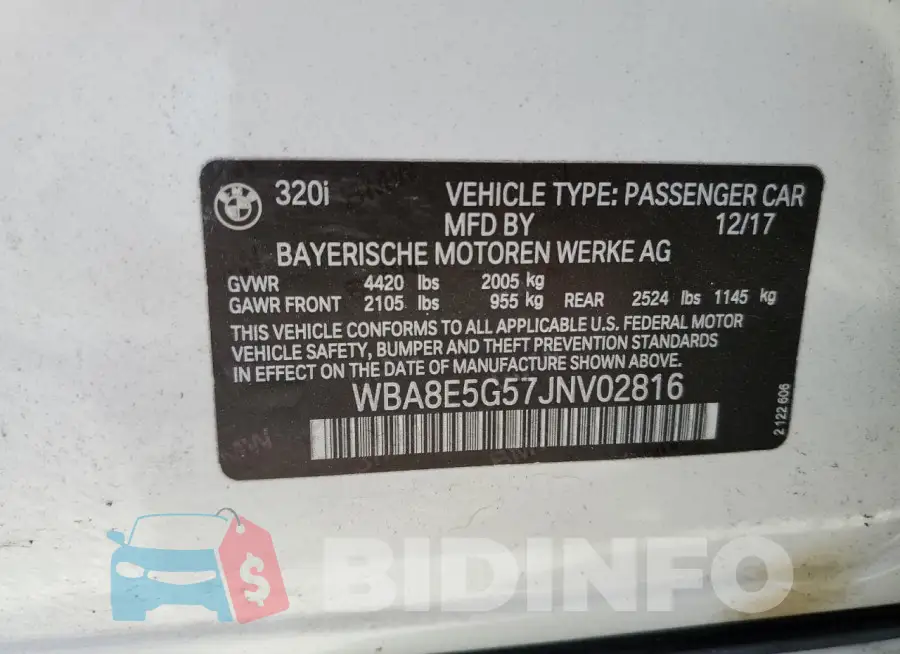 WBA8E5G57JNV02816 Photo# 12