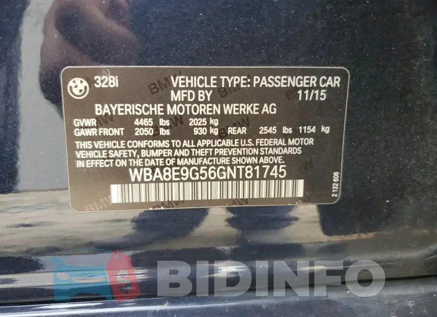 WBA8E9G56GNT81745 Photo# 12