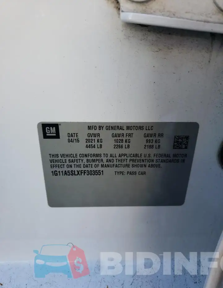 1G11A5SLXFF303551 Photo# 12
