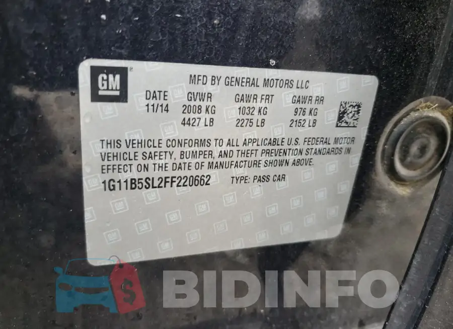 1G11B5SL2FF220662 Photo# 12