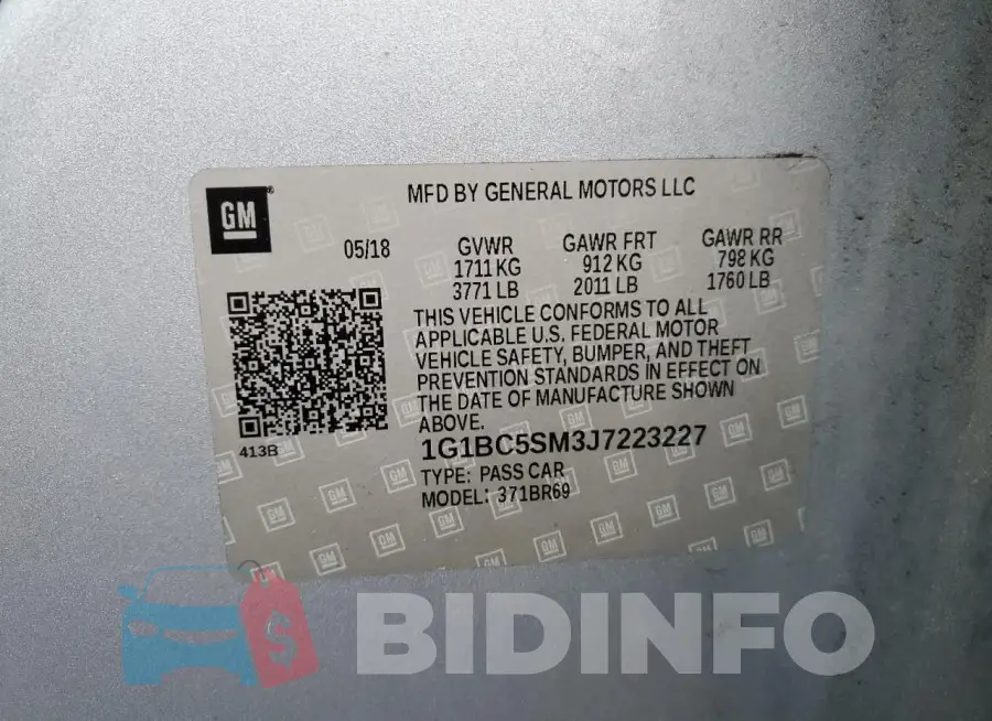 1G1BC5SM3J7223227 Photo# 12