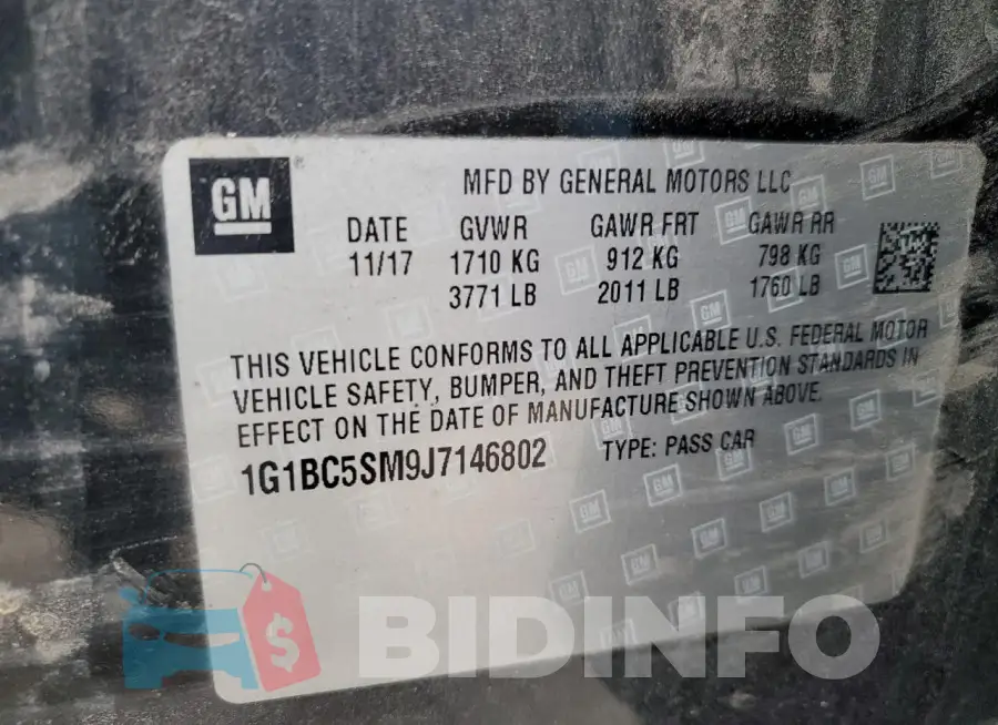 1G1BC5SM9J7146802 Photo# 13