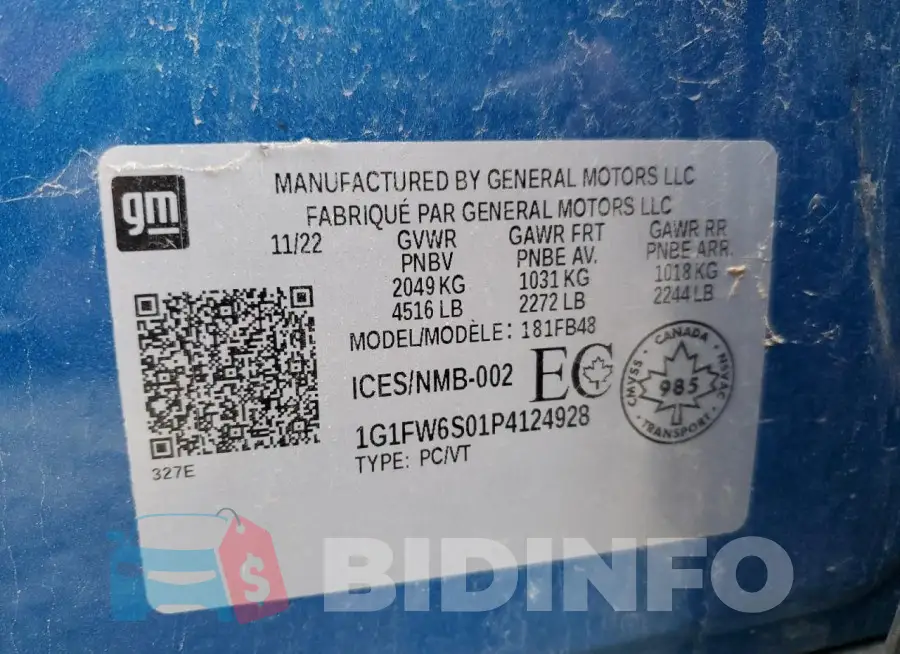 1G1FW6S01P4124928 Photo# 12