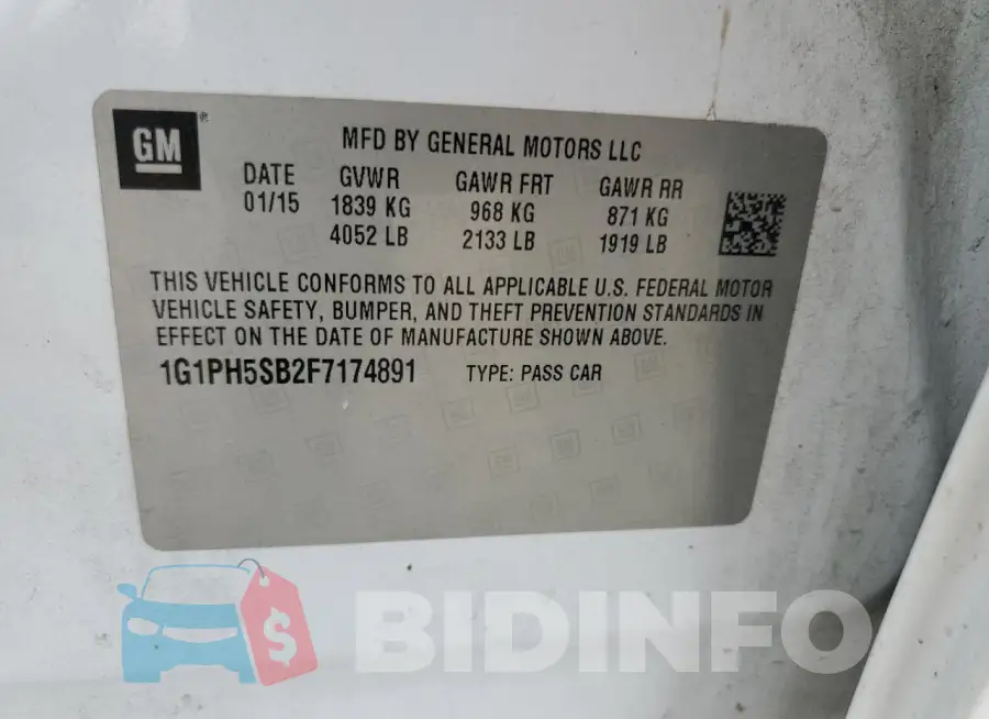 1G1PH5SB2F7174891 Photo# 12