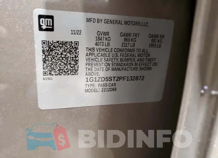 1G1ZD5ST2PF132872 Photo# 12