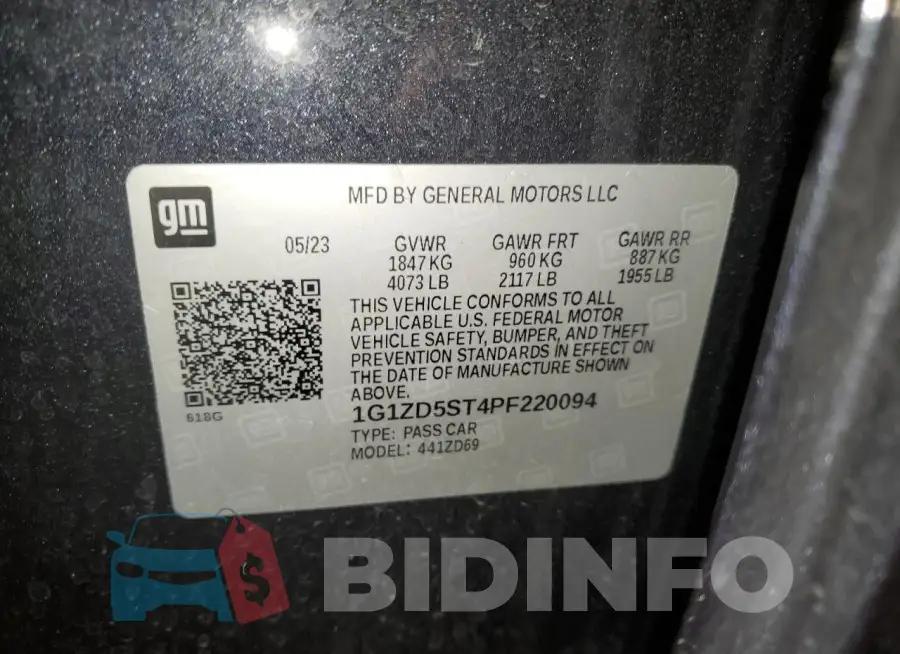 1G1ZD5ST4PF220094 Photo# 13