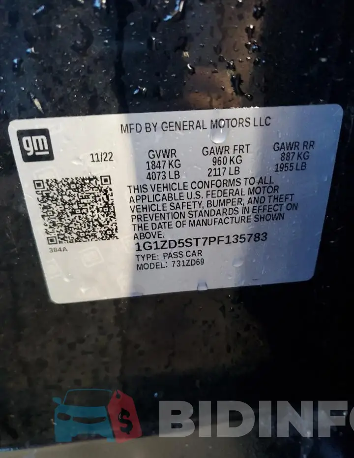 1G1ZD5ST7PF135783 Photo# 12