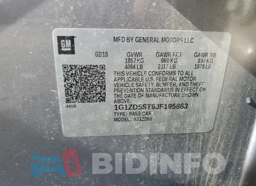 1G1ZD5ST9JF195863 Photo# 12