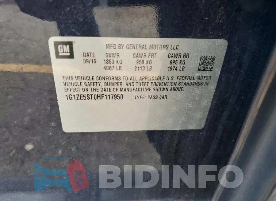 1G1ZE5ST0HF117950 Photo# 12