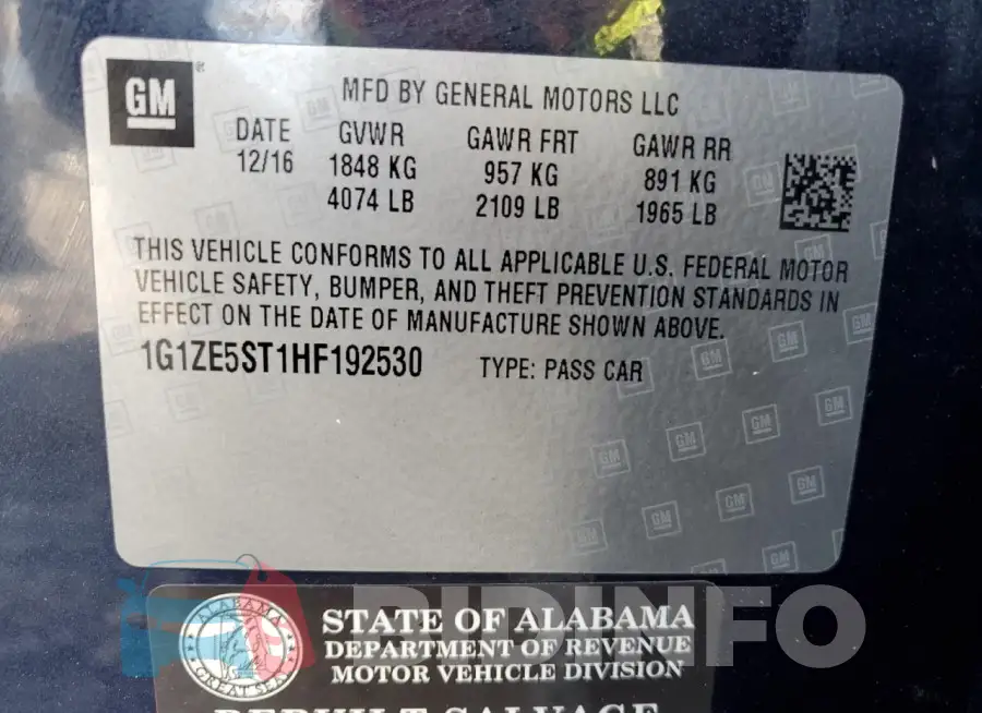 1G1ZE5ST1HF192530 Photo# 12