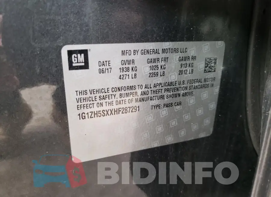 1G1ZH5SXXHF287291 Photo# 12