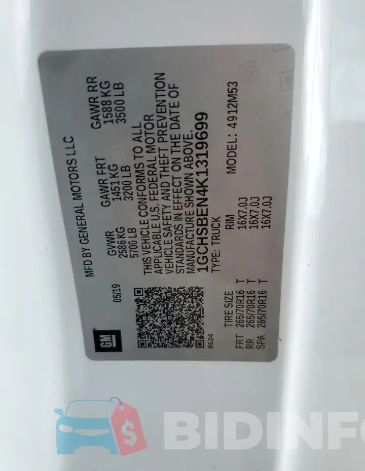 1GCHSBEN4K1319699 Photo# 12