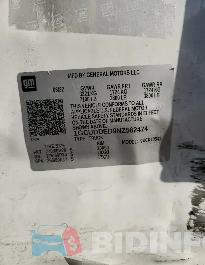 1GCUDDED9NZ562474 Photo# 12