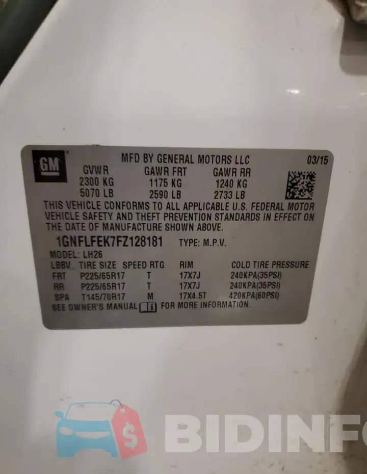 1GNFLFEK7FZ128181 Photo# 13