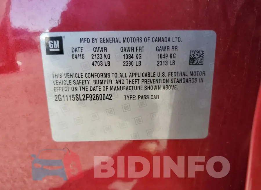 2G1115SL2F9260042 Photo# 13