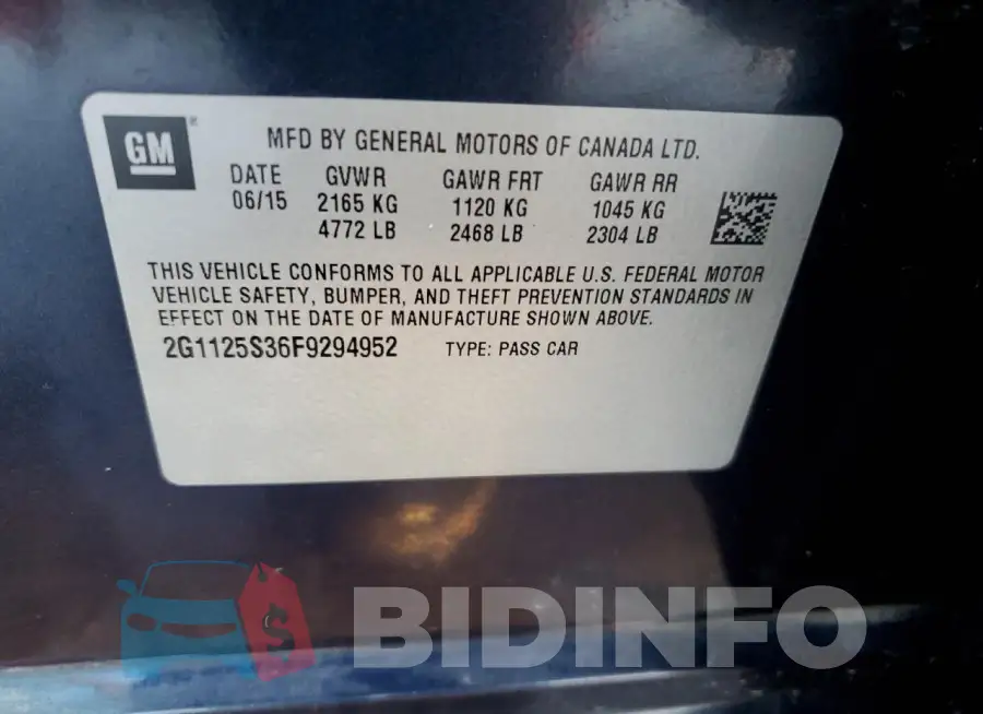 2G1125S36F9294952 Photo# 12