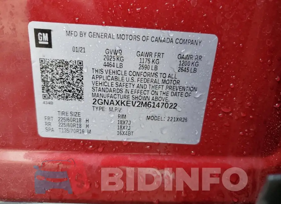 2GNAXKEV2M6147022 Photo# 13