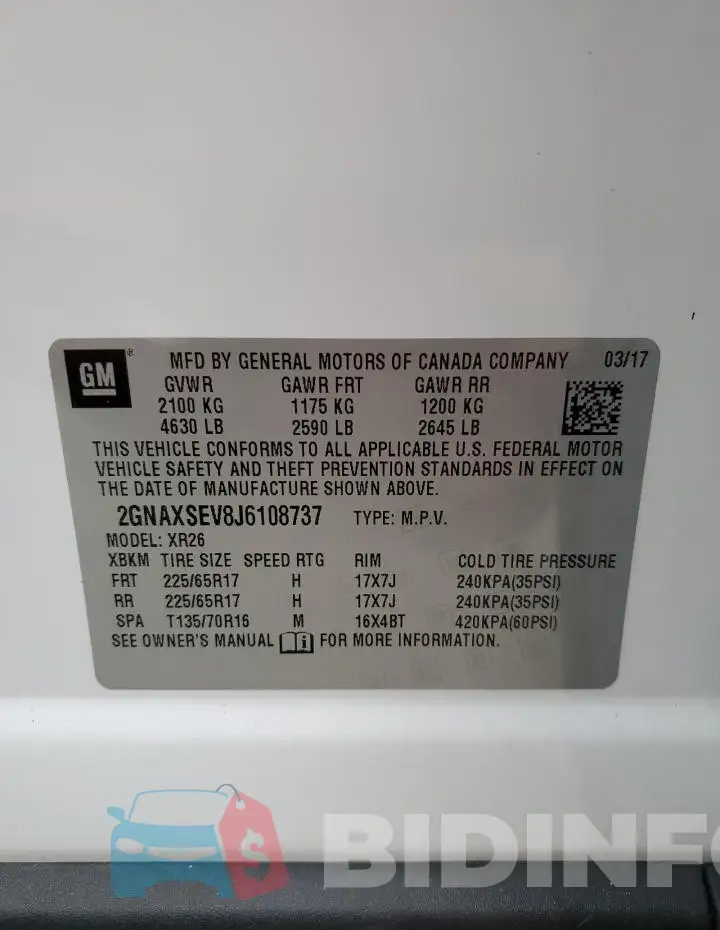 2GNAXSEV8J6108737 Photo# 14
