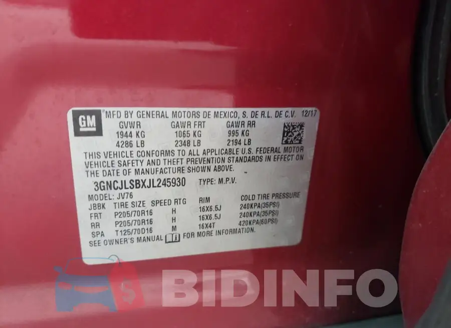 3GNCJLSBXJL245930 Photo# 12