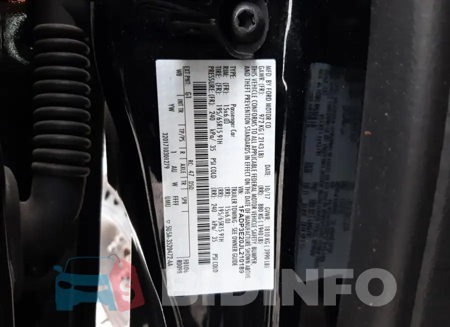 1FADP3E20JL210189 Photo# 13