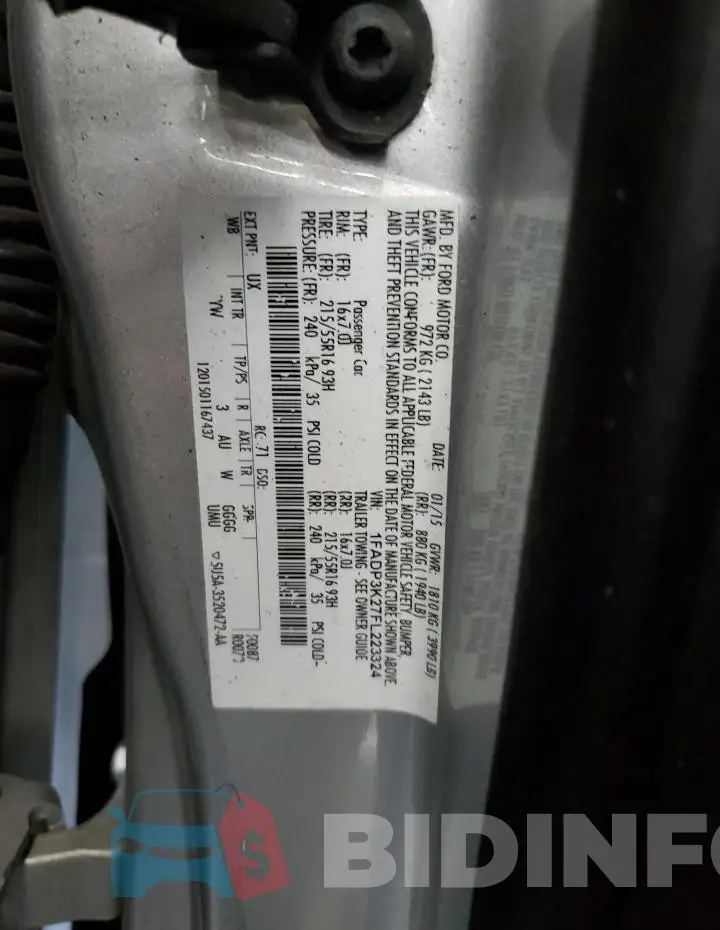 1FADP3K27FL223324 Photo# 13