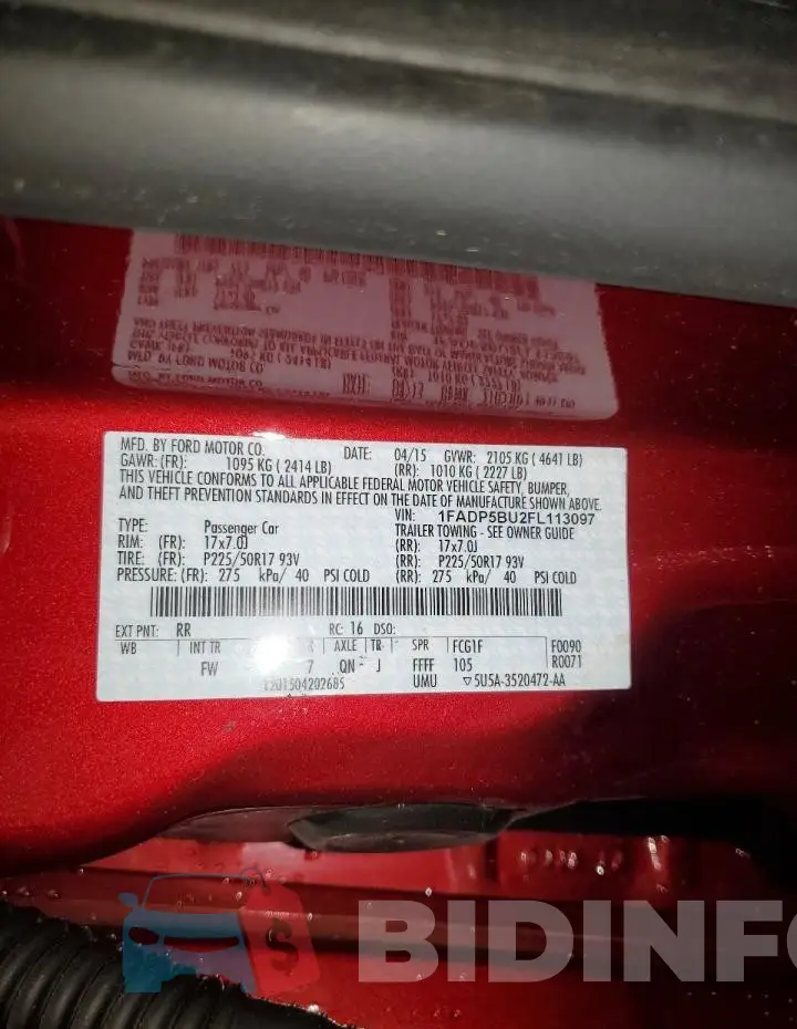 1FADP5BU2FL113097 Photo# 14