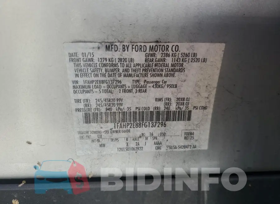 1FAHP2E88FG137296 Photo# 12