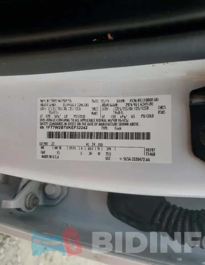 1FT7W2BT0KEF32242 Photo# 12