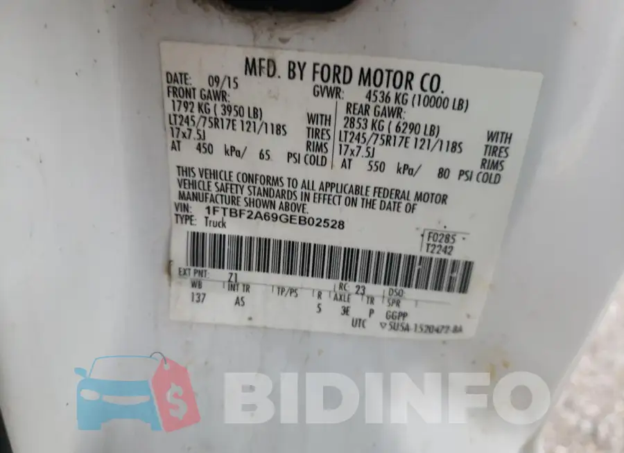 1FTBF2A69GEB02528 Photo# 12