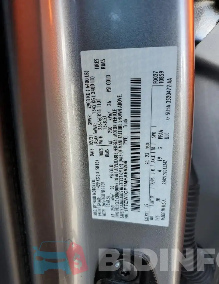 1FTEW1CP1MFA66269 Photo# 13