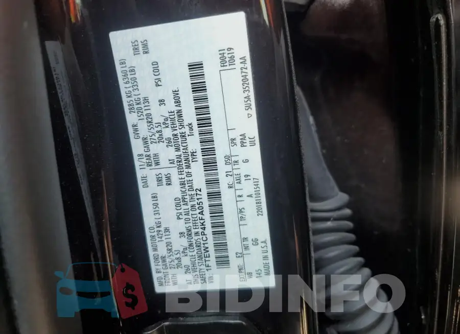 1FTEW1CP4KFA05172 Photo# 12