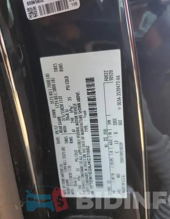 1FTEW1EG9JKC31002 Photo# 12