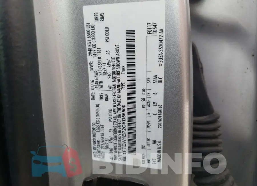 1FTEW1EP2GKD56500 Photo# 12