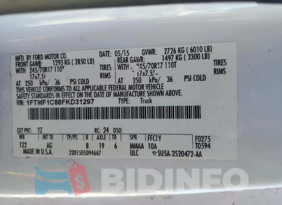 1FTMF1C88FKD31297 Photo# 13