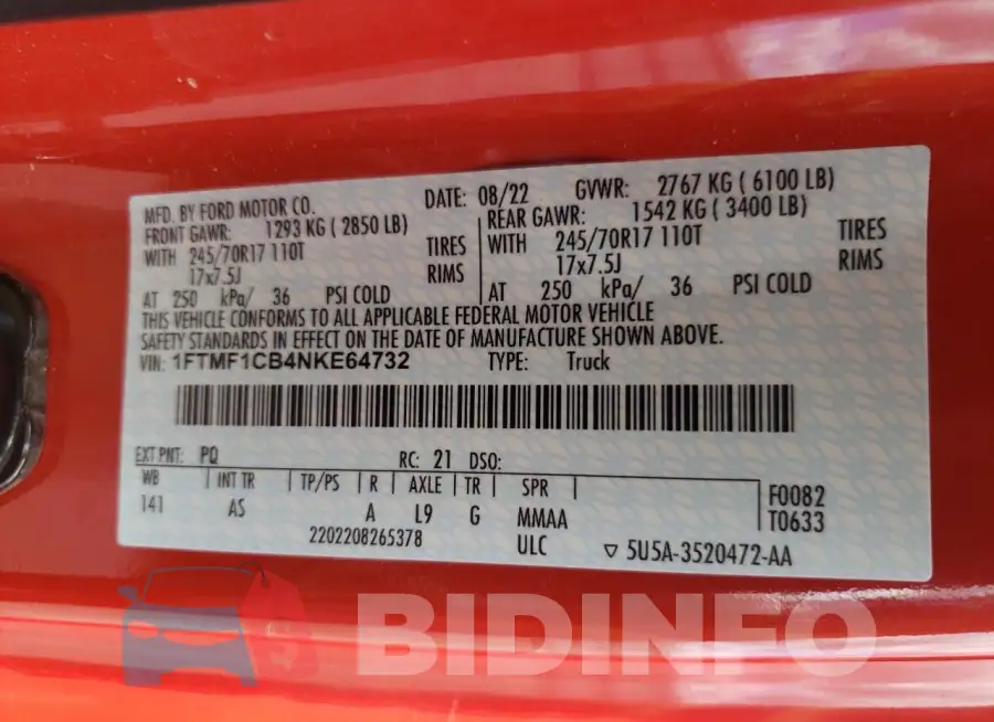 1FTMF1CB4NKE64732 Photo# 12