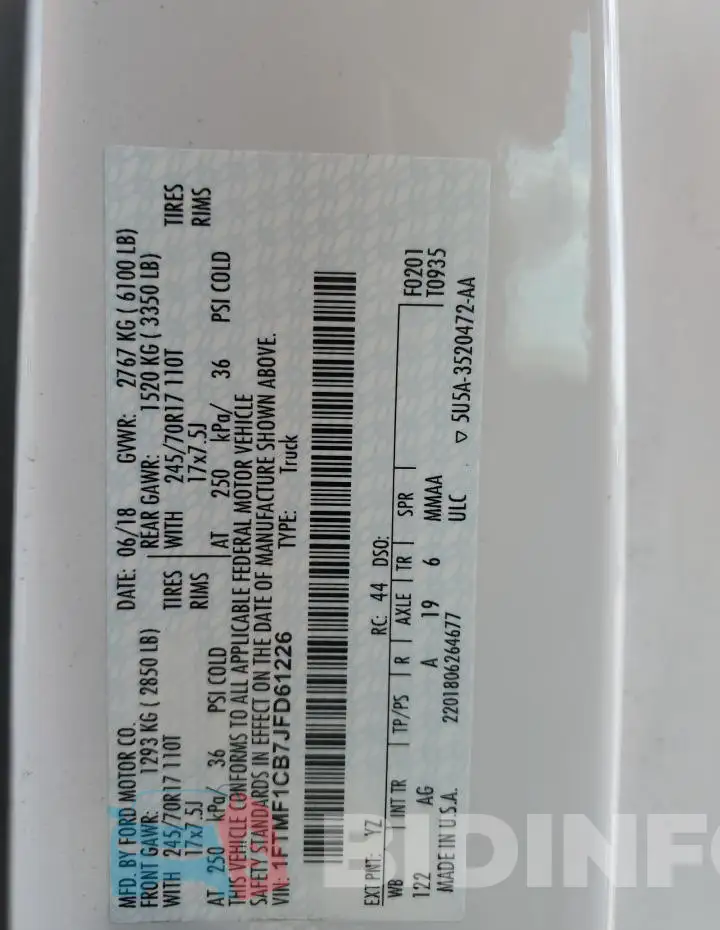 1FTMF1CB7JFD61226 Photo# 13