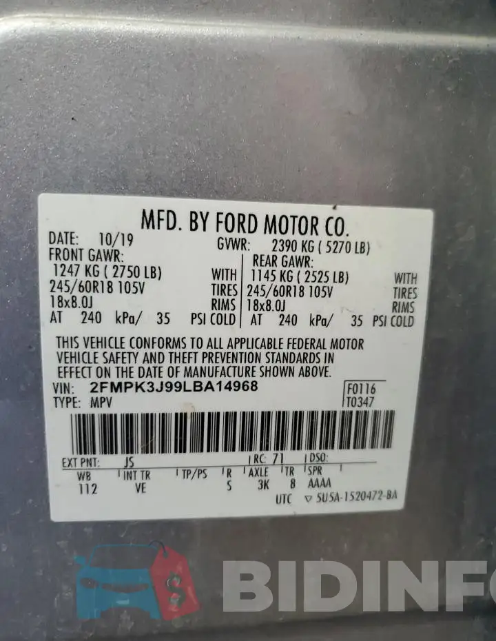 2FMPK3J99LBA14968 Photo# 14