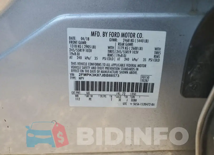 2FMPK3K87JBB88573 Photo# 13