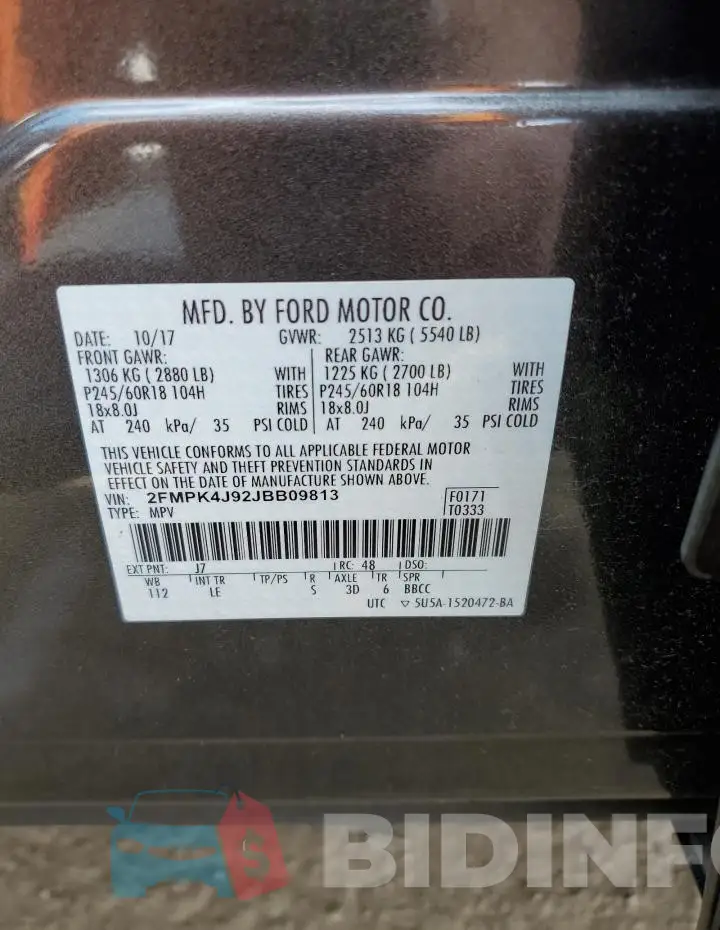 2FMPK4J92JBB09813 Photo# 12