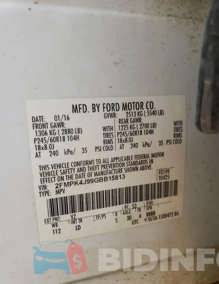 2FMPK4J99GBB15813 Photo# 13