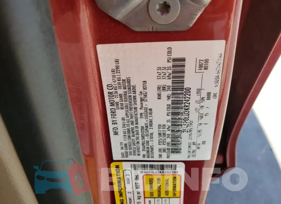 3FA6P0LU3KR242200 Photo# 12