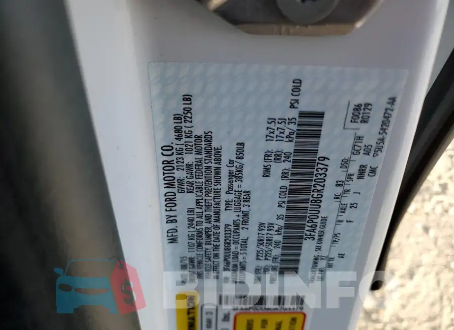 3FA6P0UU8GR203379 Photo# 12