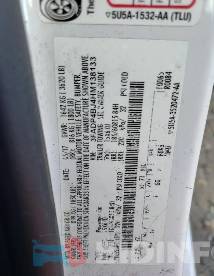 3FADP4BJ4HM138133 Photo# 12