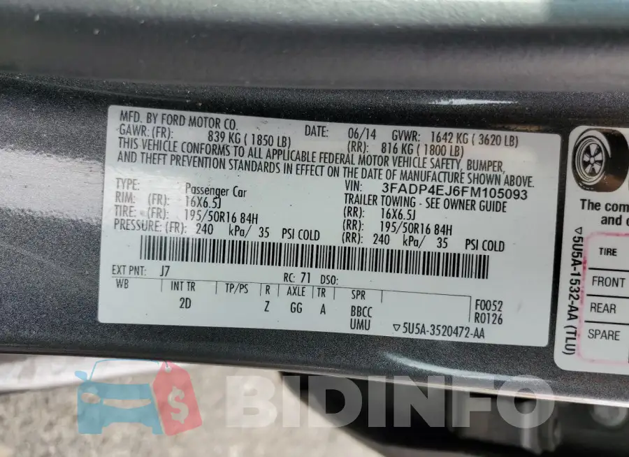 3FADP4EJ6FM105093 Photo# 13