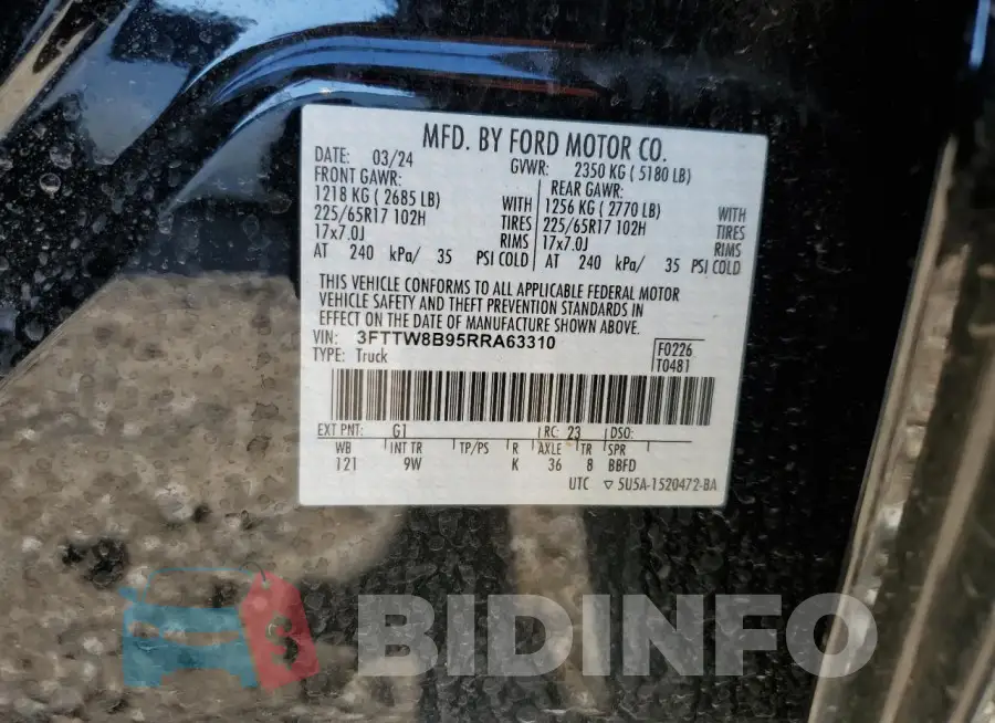 3FTTW8B95RRA63310 Photo# 13