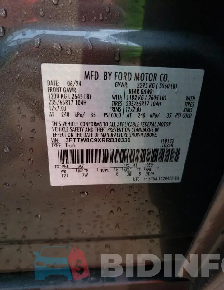 3FTTW8C9XRRB30336 Photo# 12